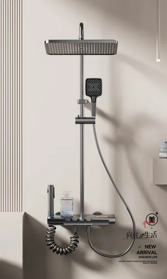 Premium Digital Rain Shower System with Wall