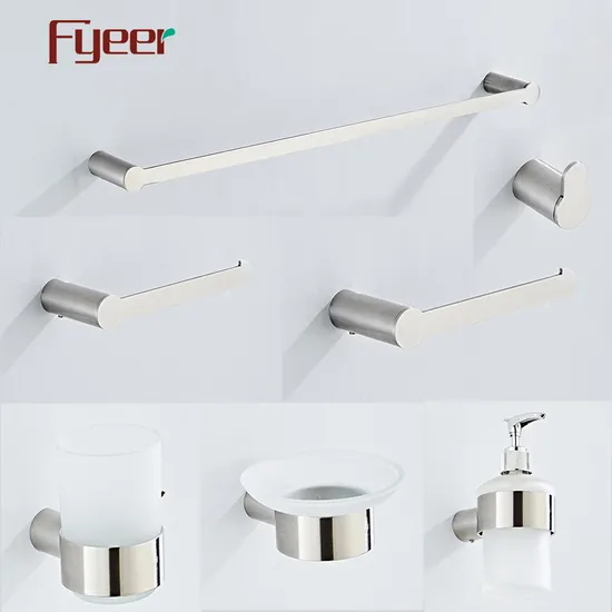 Fyeer 304 Stainless Steel Bathroom Accessory Set in Satin Finishing 