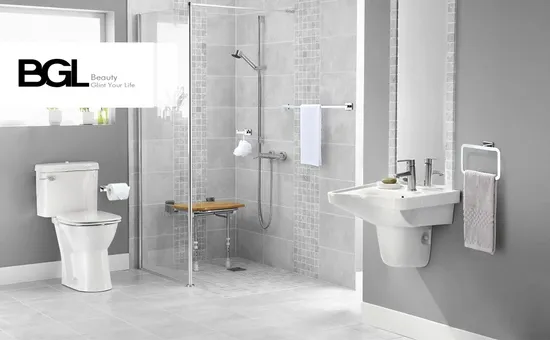 20700 Square Design Wall Mounted Zinc Bathroom Accessories Set 