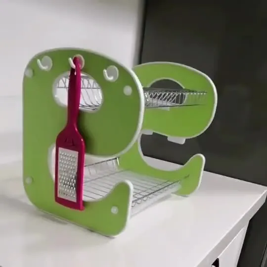 Steel Kitchen Dish Rack Drainer with Plastic Side Board 