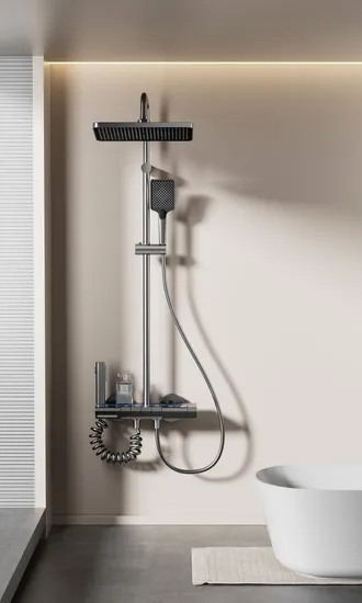 Modern Digital Display Shower Faucet Set with Four Functions 