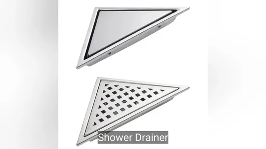 High Quality Modern Style Wholesale Anti Odor Conner Triangle Stainless Steel Bathroom Accessories Hair Catcher Shower Drainer 