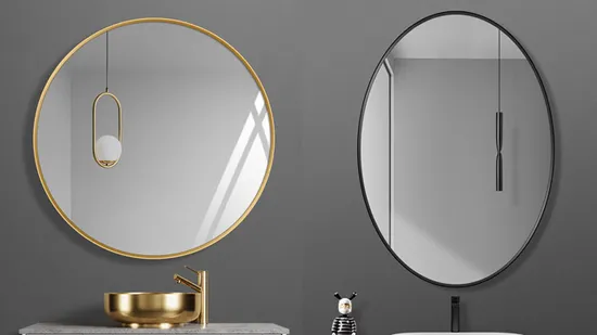 Farmhouse Home Decor Bathroom Washroom Vanity Aluminum Metal Framed Glass Wall Mirror 