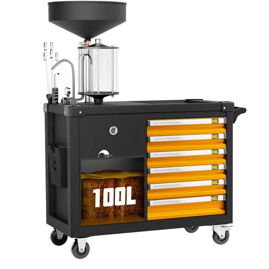 Metal Oil Change Tool Trolley Durable Portable Waste Oil Drainer 