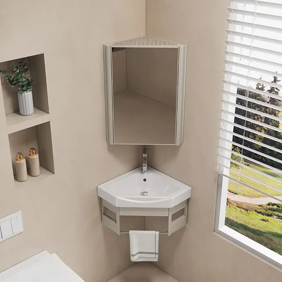 Black Simple Home Small Corner Bathroom Vanity Sink Set Ceramic Wash Basin Yp04