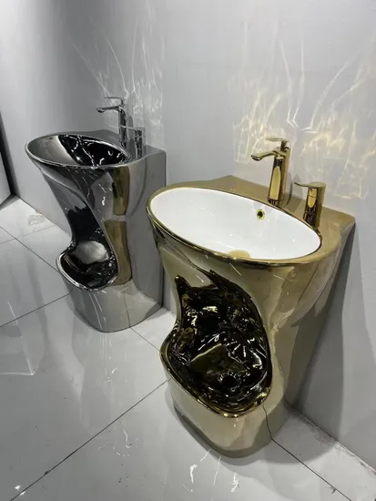 Wholesale Middle East Lavabo Wudu Foot Washer Ceramic One Piece Freestanding Pedestal Sink Muslim Foot Wash Basin 