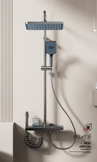 Luxurious Smart Digital Aluminum Shower System for Contemporary Bathrooms 